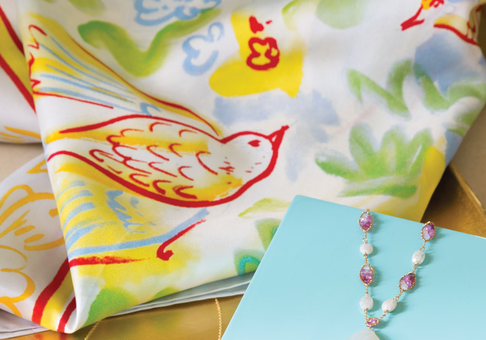 Gift your mom with a silk scarf this Mother's Day. 