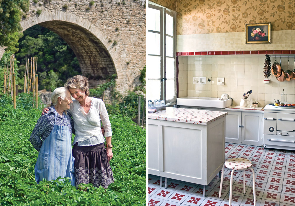 Romantic interiors evoke the charm of bygone days for visitors to Les Fleurs d’Olargues. International restaurateurs found their place in the French countryside—an oasis they share with those who come calling from near and far.