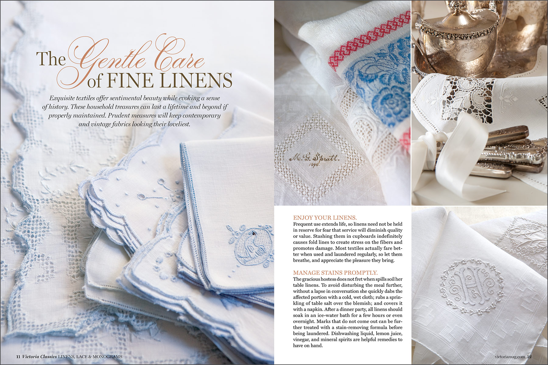  Victoria Classics: Linens, Lace & Monograms