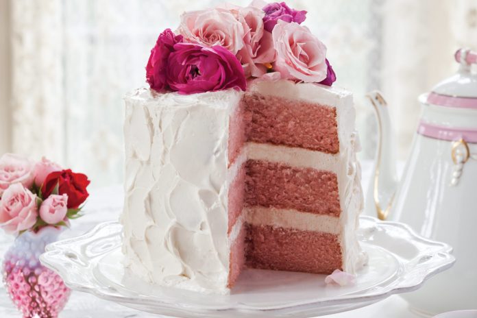 Pink Velvet Cake with Vanilla Swiss Meringue Buttercream
