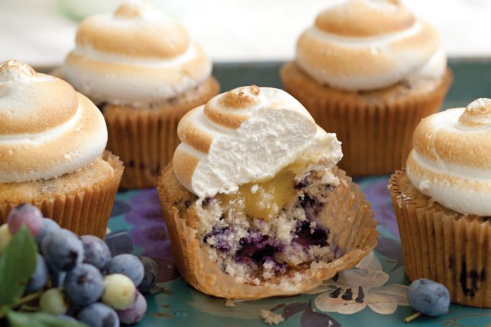 Blueberry Cupcakes with Lemon Curd Filling