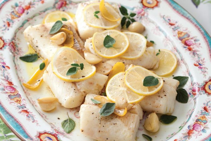 Olive-Oil- and Lemon-Poached Cod