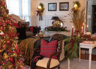 Haverstraw Hill: A Christmas tree, plaid pillow, ribbons, and lit candles add holiday charm to Mary Jane Calandra’s Grammy Pod